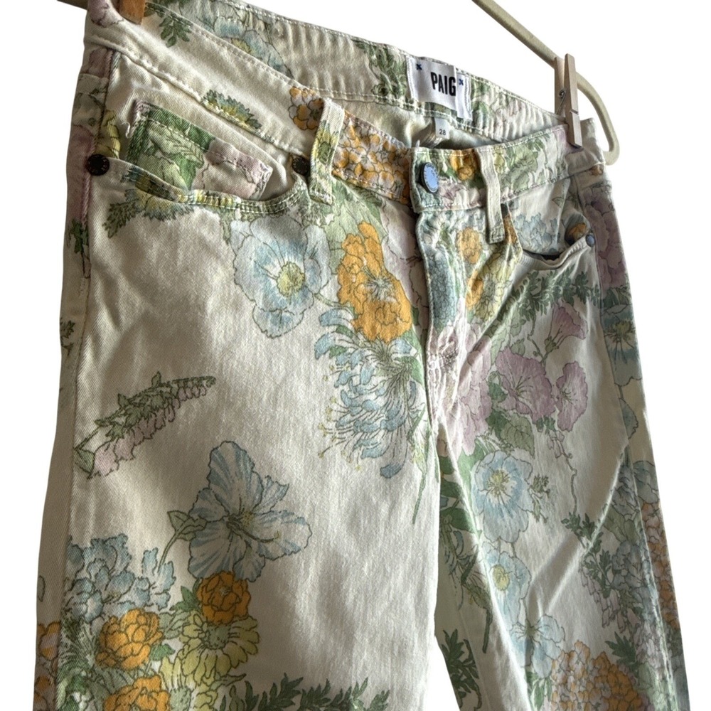 PAIGE Denim Vintage Floral Verdugo Skinny Jeans Women's 28 - Picture 2 of 5